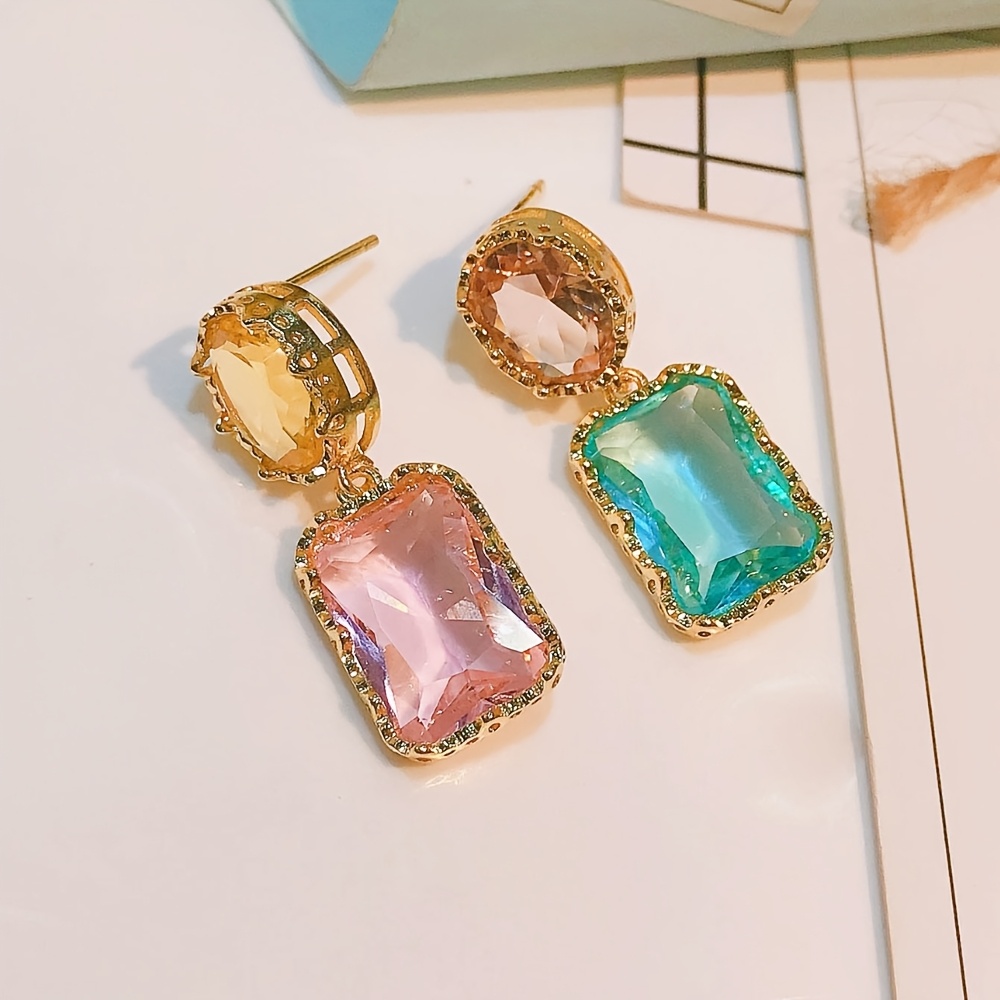 Colorful Asymmetrical Pendant Earrings for Women